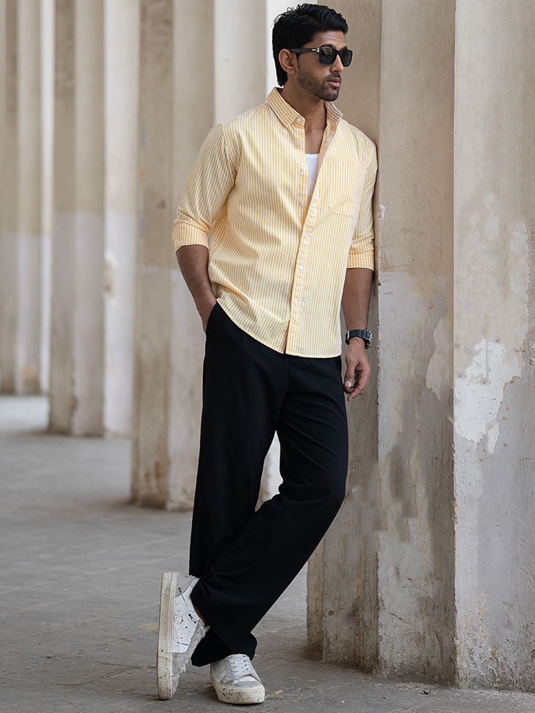 Powerlook Men Opaque Striped Casual Shirt