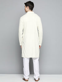 Jompers Men Floral Embroidered Chikankari Pure Cotton Kurta with Churidar