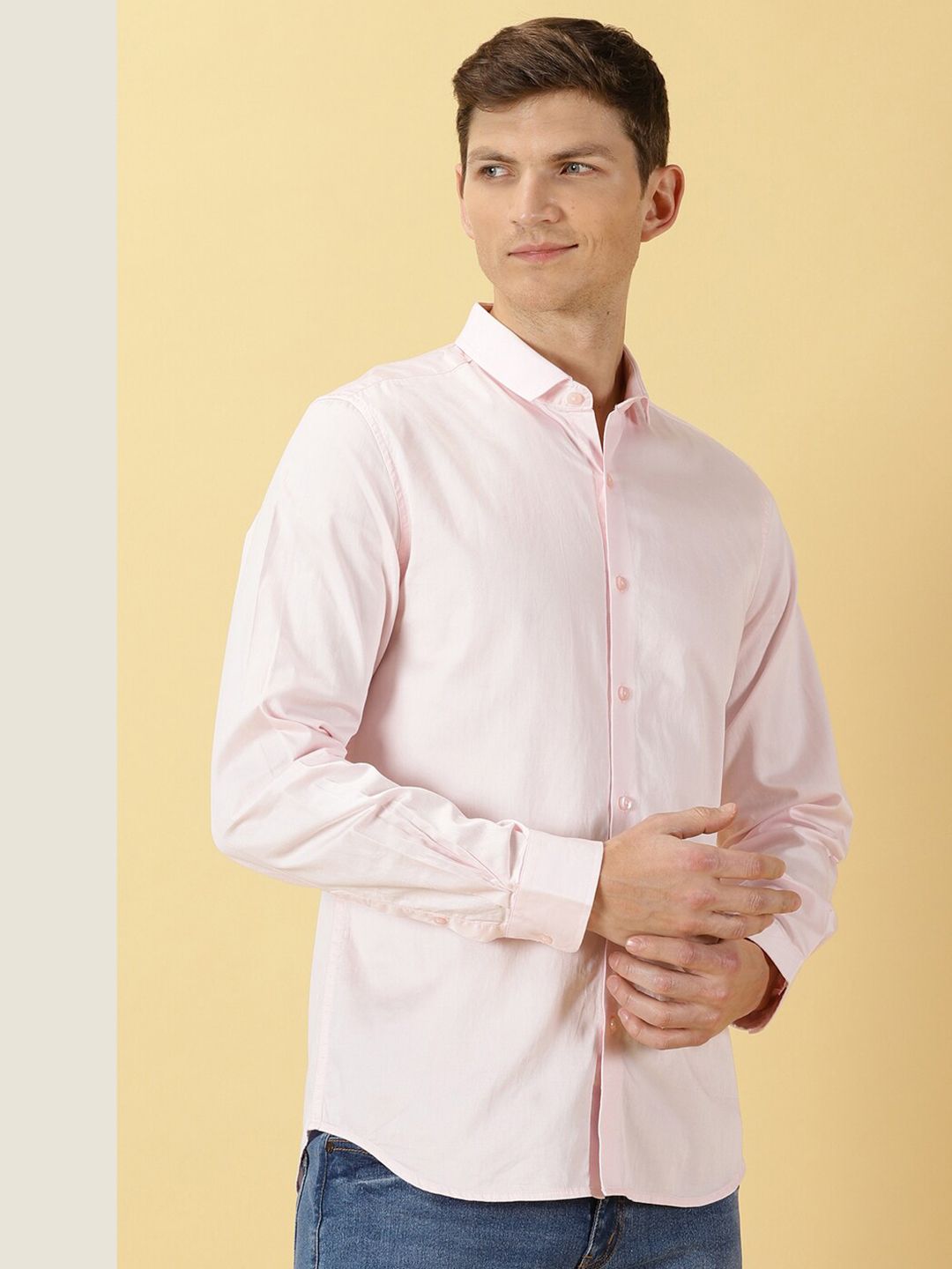 Thomas Scott Classic Slim Fit Spread Collar Casual Shirt