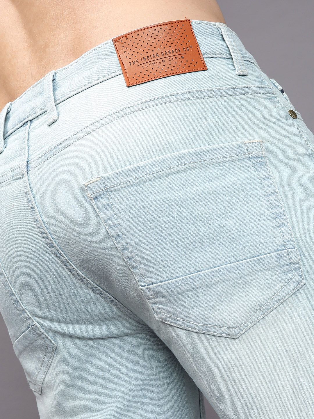 The Indian Garage Co Men Blue Slim Fit Low-Rise Clean Look Stretchable Jeans
