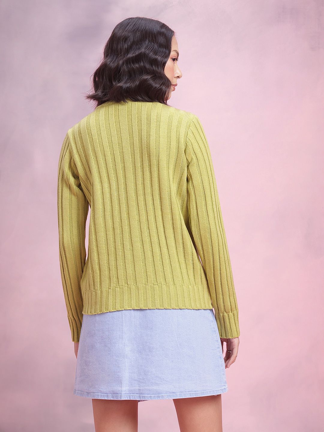 DressBerry Acrylic Cable Knit Pullover with Embellished Detail
