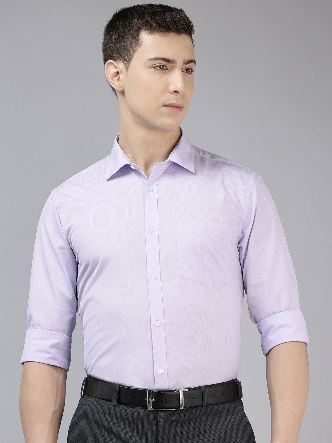 Park Avenue Slim Fit Textured Self Design Formal Shirt