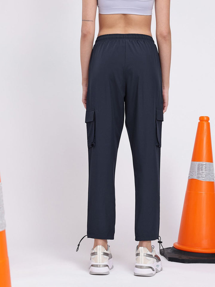 HRX by Hrithik Roshan Women Mid-Rise Cropped Lifestyle Cargos with Toggle Hem
