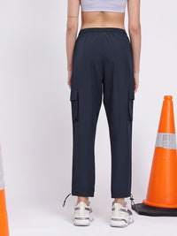 HRX by Hrithik Roshan Women Mid-Rise Cropped Lifestyle Cargos with Toggle Hem