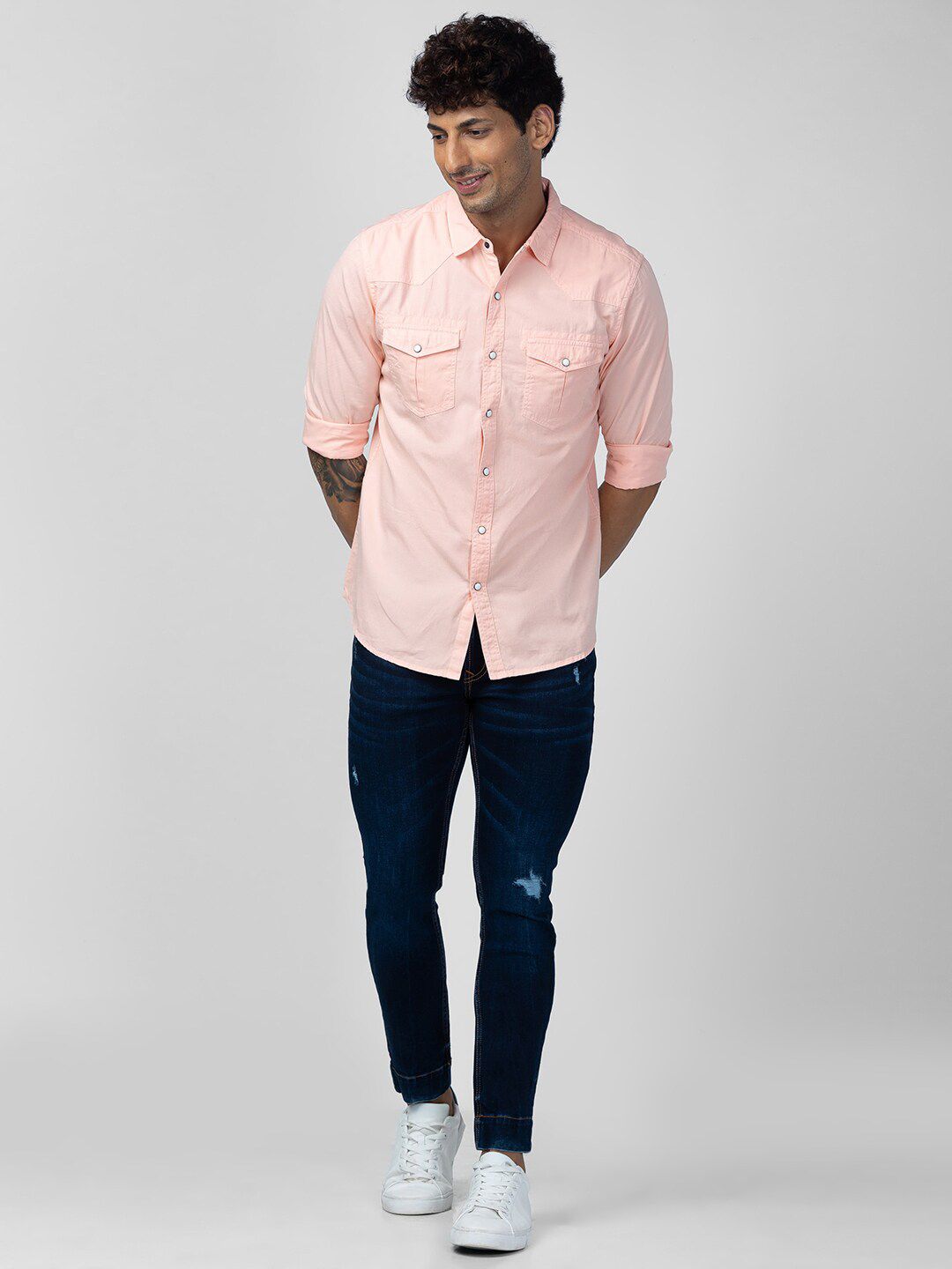 SPYKAR Men Slim Fit Casual Cotton Shirt