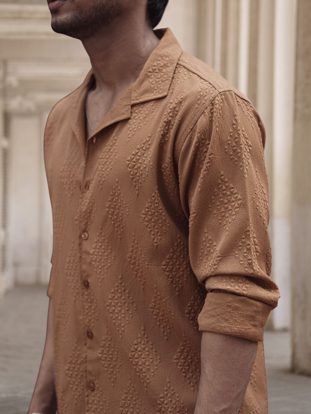 Powerlook Men Textured Opaque Regular Shirt