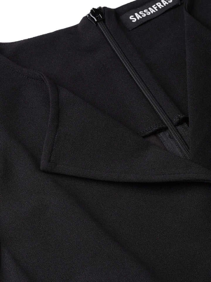 SASSAFRAS Women Black Solid Basic Jumpsuit