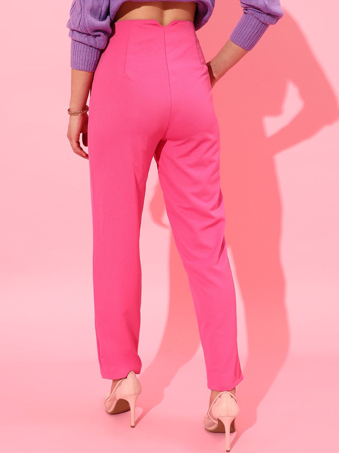 STREET 9 Women Beautiful Pink Solid Trousers