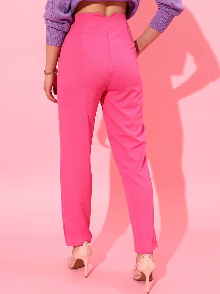STREET 9 Women Beautiful Pink Solid Trousers