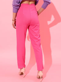 STREET 9 Women Beautiful Pink Solid Trousers