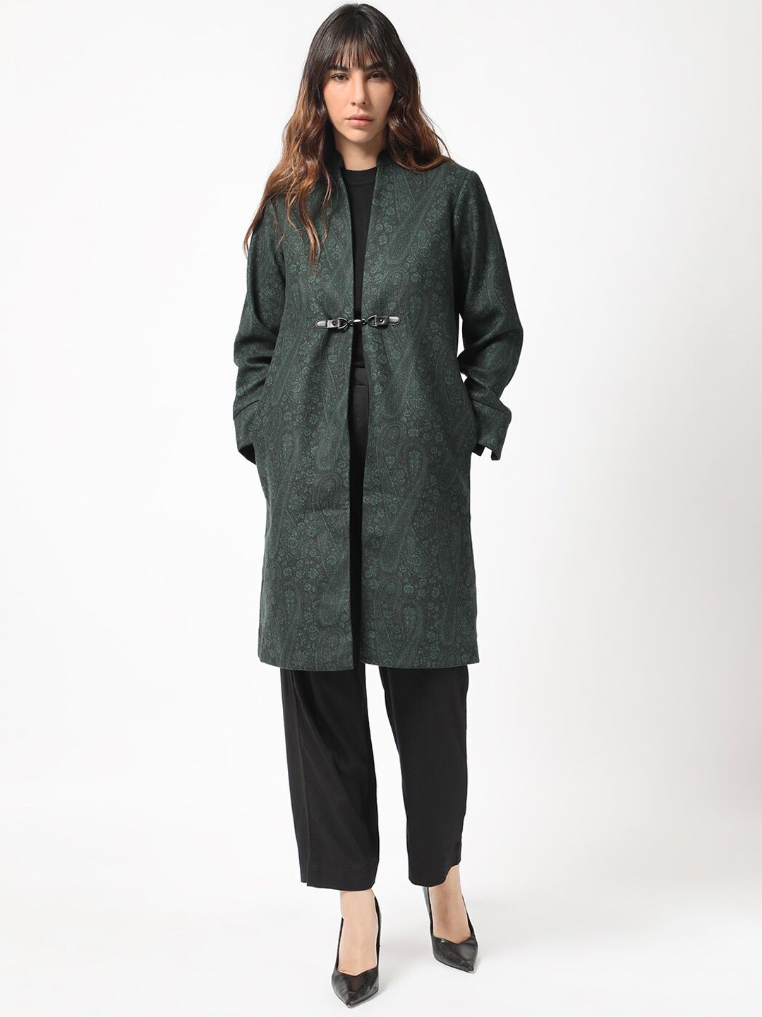 RAREISM Floral Longline Open Front Jacket