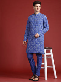 Anouk Ethnic Motifs Printed Pure Cotton Kurta with Trousers