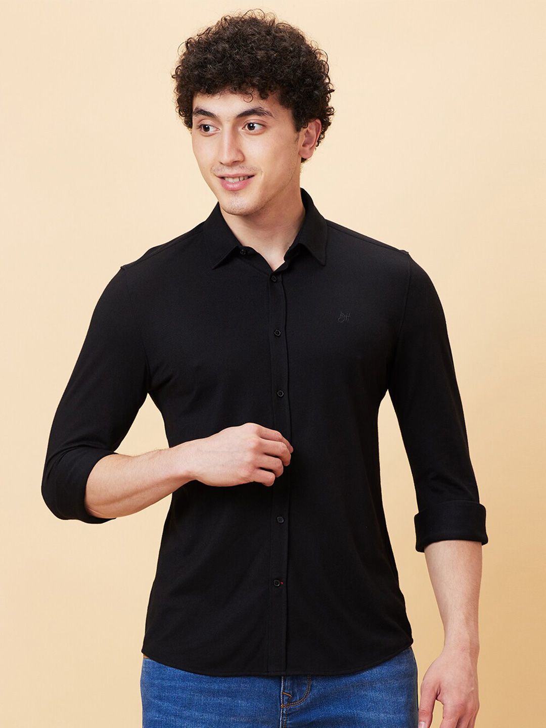 Being Human Spread Collar Slim Fit Casual Shirt