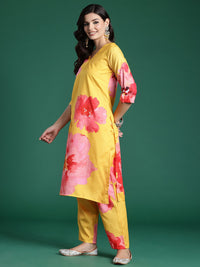 Indo Era Women Floral Printed Regular Kurta with Trousers
