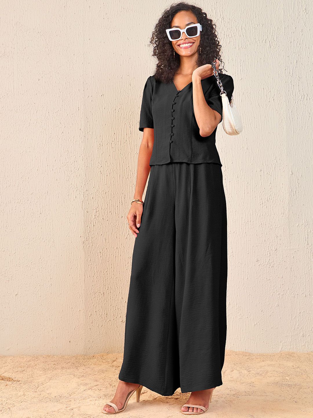 SASSAFRAS V-Neck Top With Palazzo