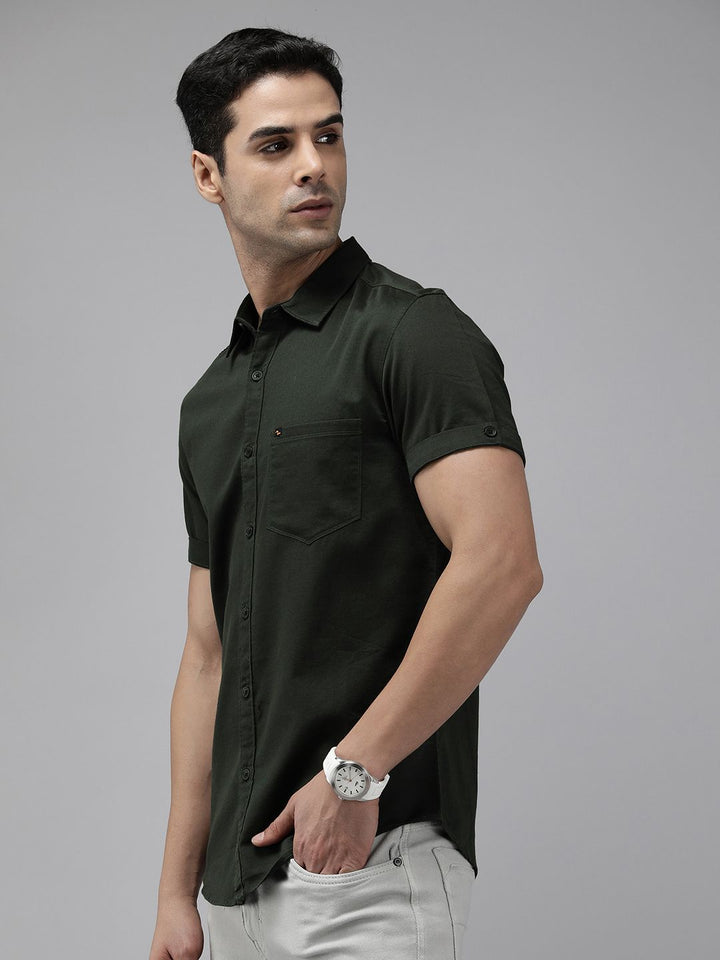 SPYKAR Pure Cotton Slim Fit Opaque Casual Shirt