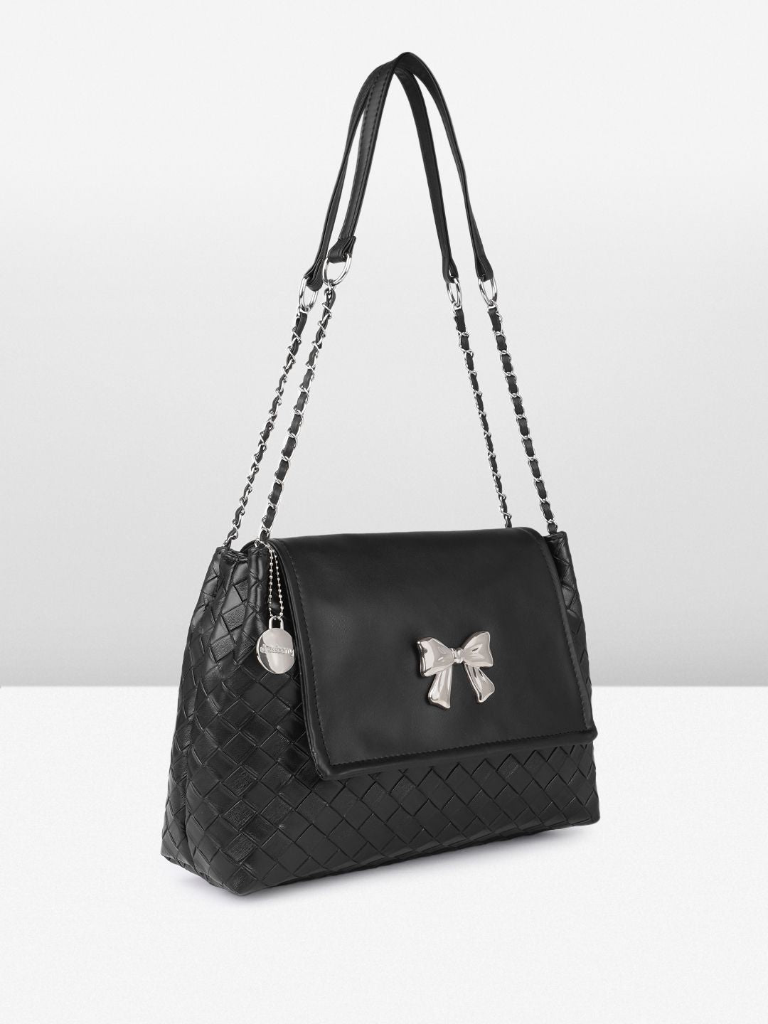 DressBerry Textured Structured Shoulder Bag with Quilted