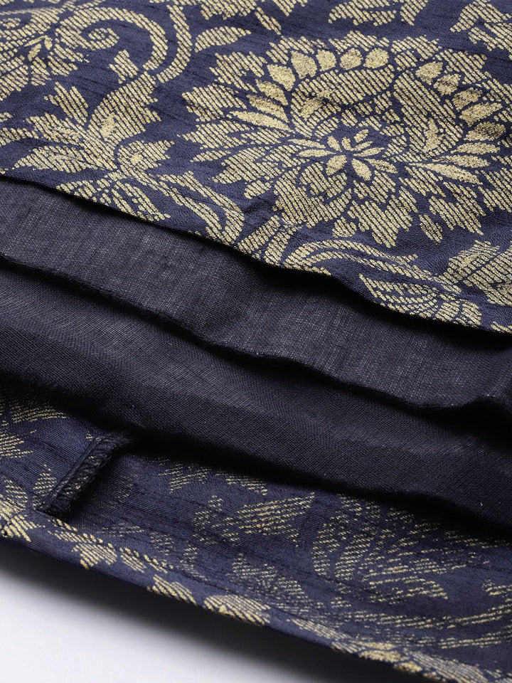 Shae by SASSAFRAS Women Deep Navy Blue Floral Skirt