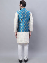 SOJANYA Kurta Kerja Benang Bersulam Motif Etnik Lelaki Dengan Kurta Churidar & Nehru