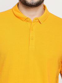 SPYKAR Men Yellow Polo Collar Applique Slim Fit T-shirt