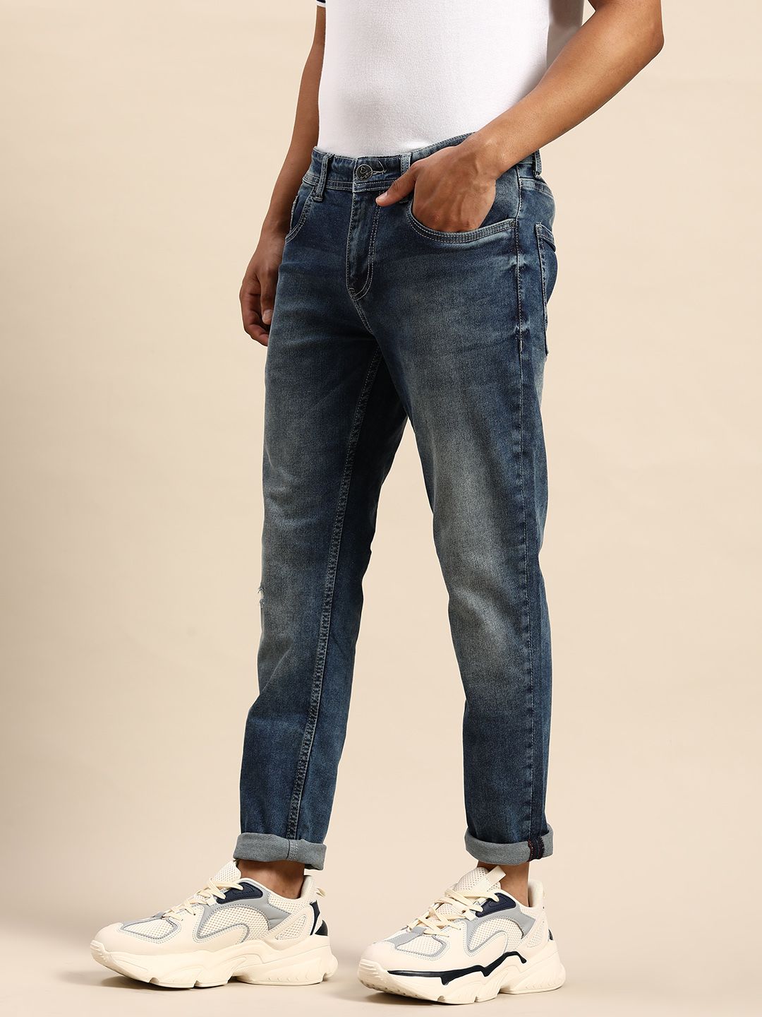 Being Human Men Heavy Fade Stretchable Jeans