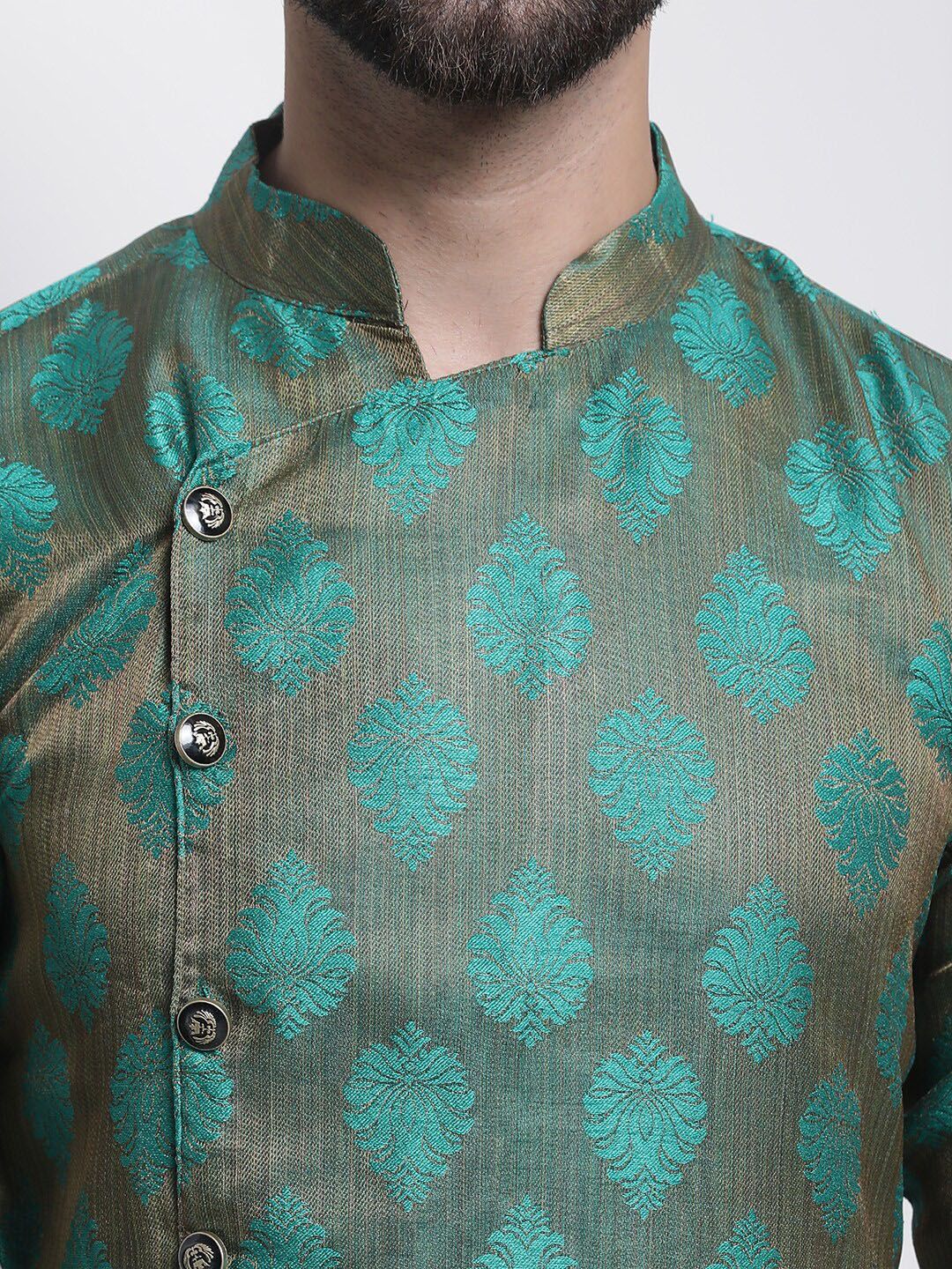 SOJANYA Motif Etnik Rekaan Tenun Angrakha Kurta Lurus