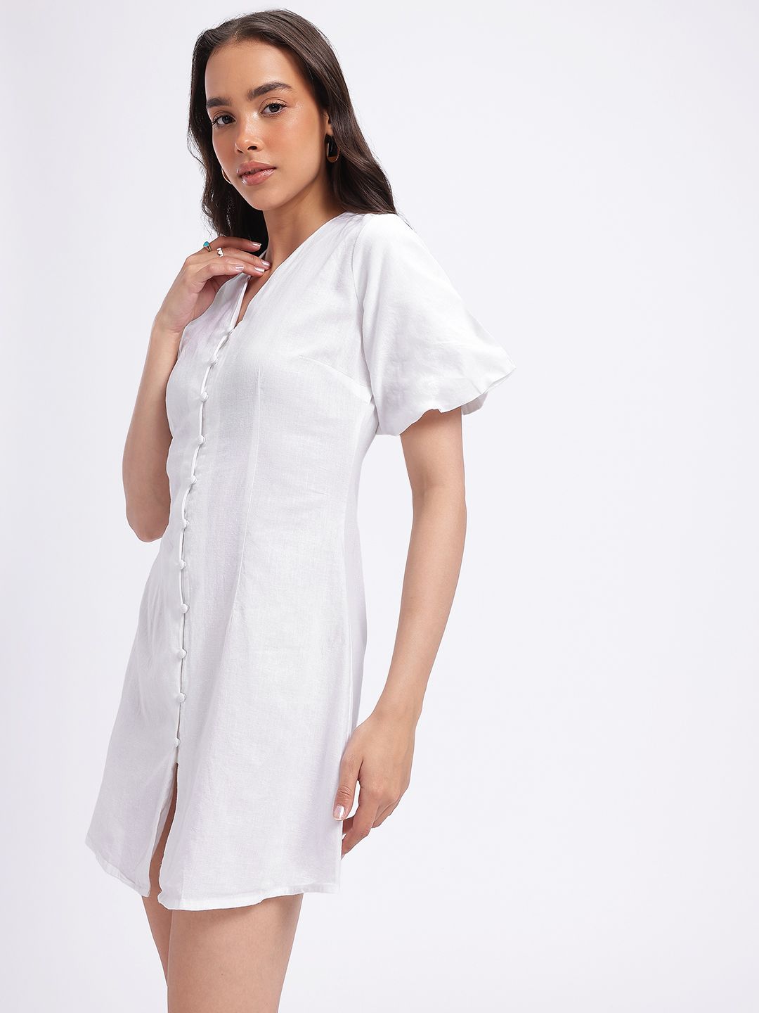 DressBerry Summer Chic Button-Up A-Line Mini Dress