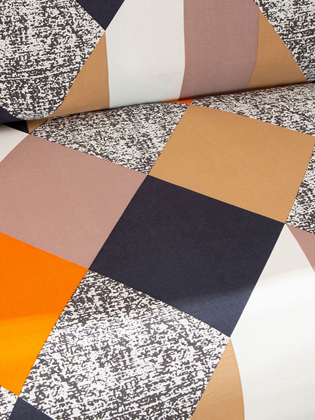 Story@home Orange & Beige Printed 3 Seater Stretchable Sofa Cover With Arms