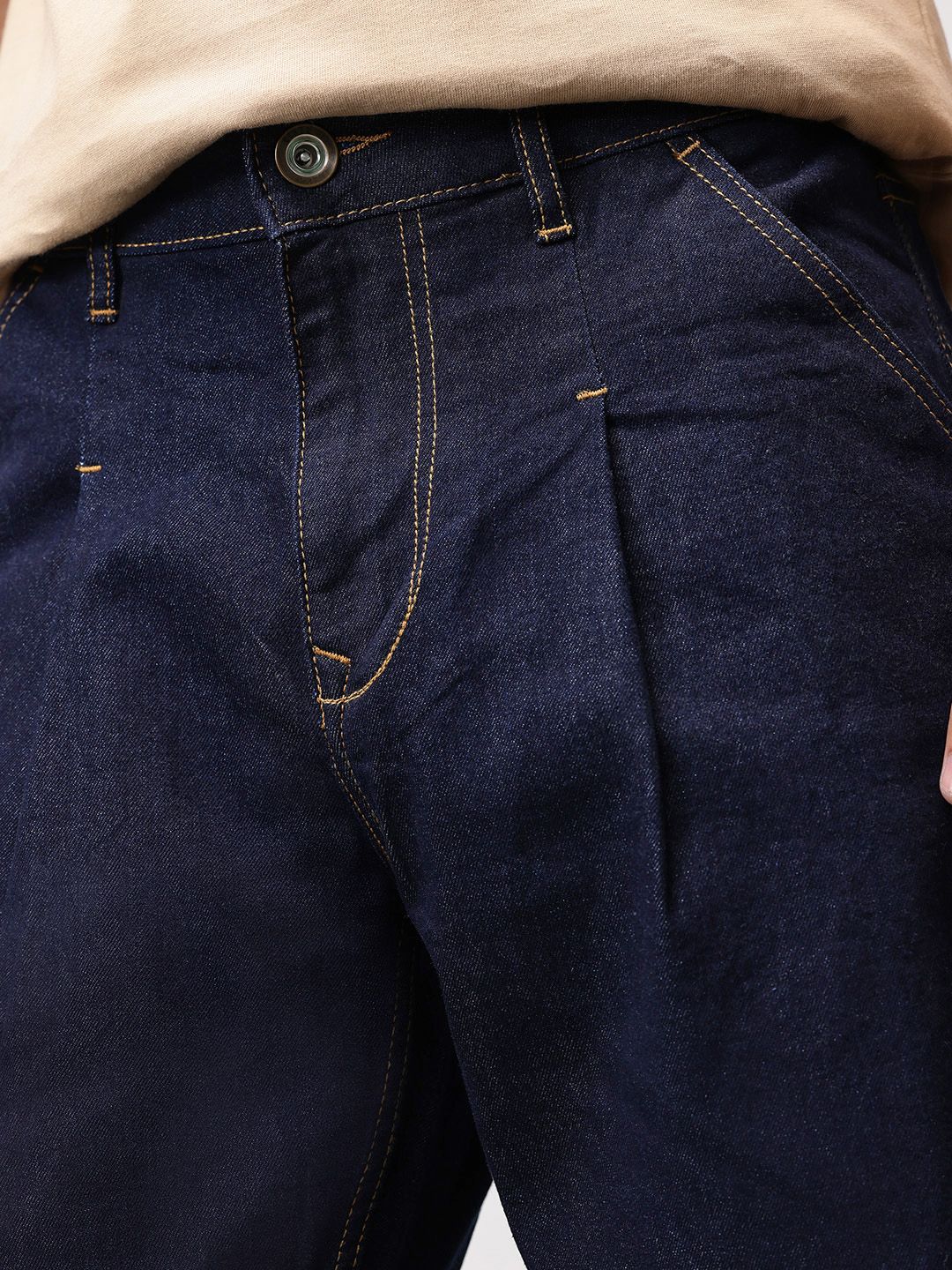 ether Grower Men Mid-Rise Pleated Comfort Fit Stretchable Jeans