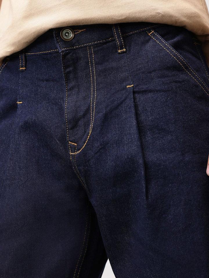 ether Grower Men Mid-Rise Pleated Comfort Fit Stretchable Jeans
