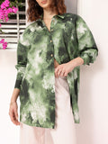 DressBerry Rugged Rhythm Dyed Drop-Shoulder Oversized Longline Shirt