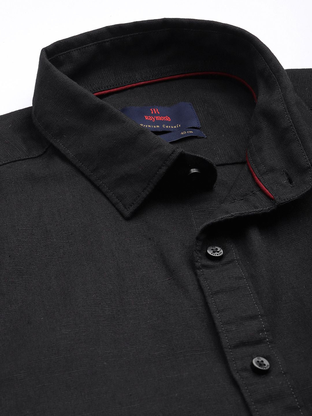 Raymond Solid Slim Fit Cotton Linen Casual Shirt