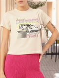 DressBerry Racer's Muse Round Neck Graphic Printed Tee