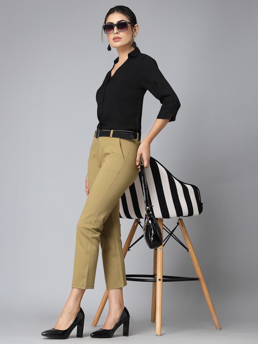 Style Quotient Black Smart Regular Fit Formal Shirt