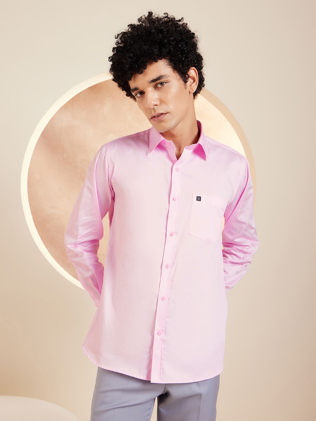 DENNISON Brand Logo Cotton Satin Shirt