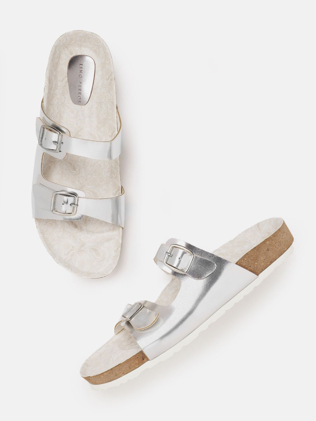 Lino Perros Women Open Toe Flats with Buckle Detail
