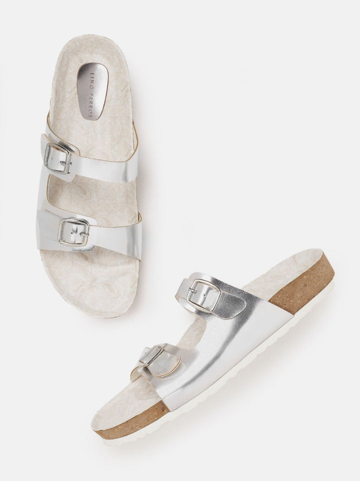 Lino Perros Women Open Toe Flats with Buckle Detail