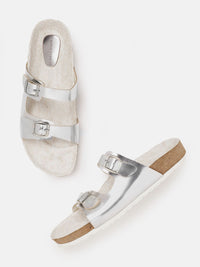 Lino Perros Women Open Toe Flats with Buckle Detail