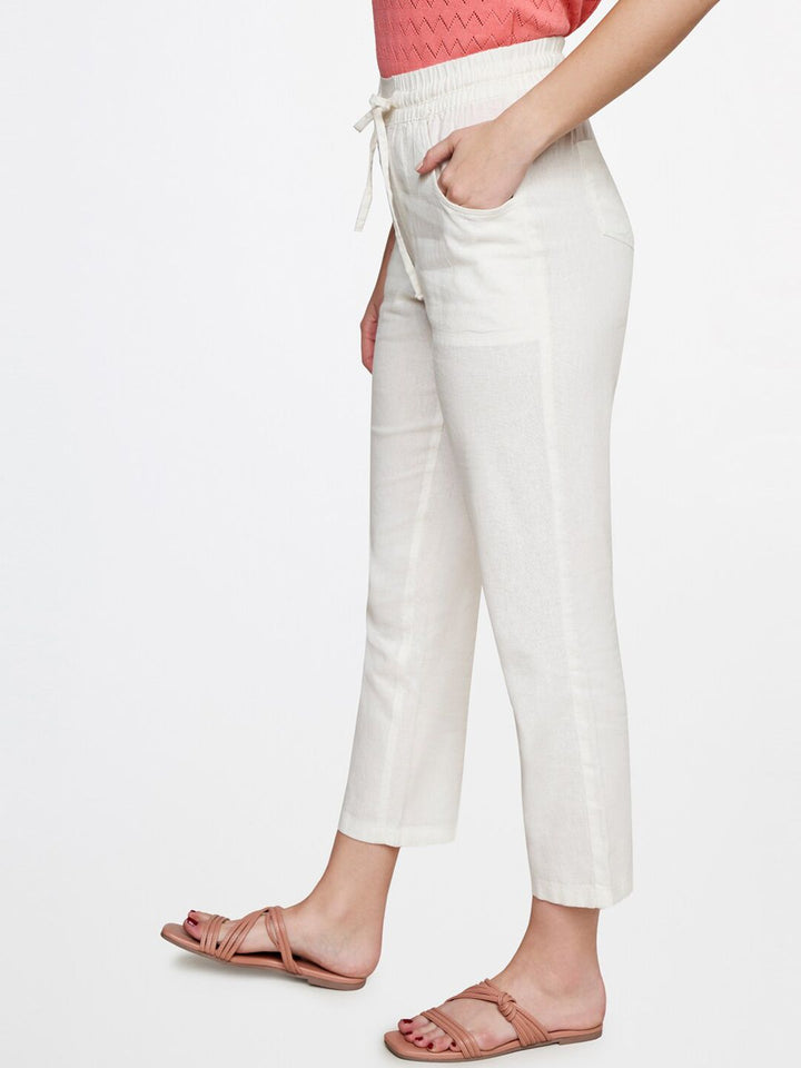 AND Women Mid-Rise Tapered Fit Cigarette Trousers