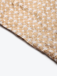 SOJANYA Men Beige & White Embroidered Kurta