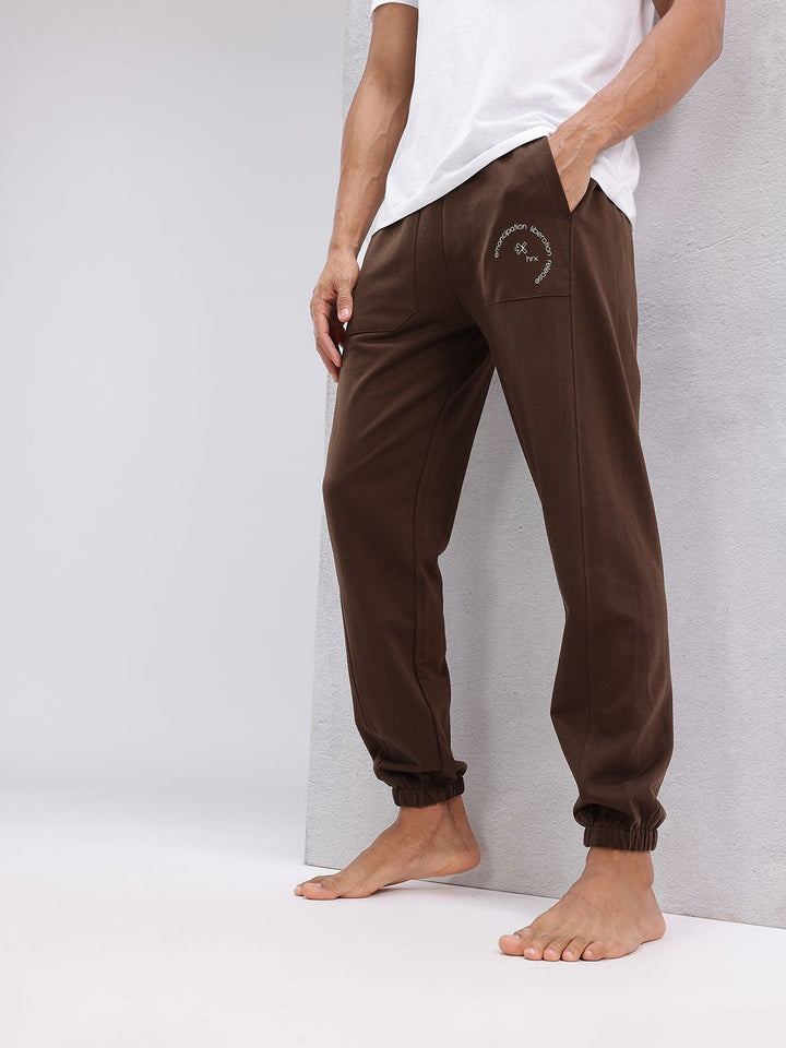 HRX by Hrithik Roshan Men Typography Print Detail Mid-Rise Yoga Joggers