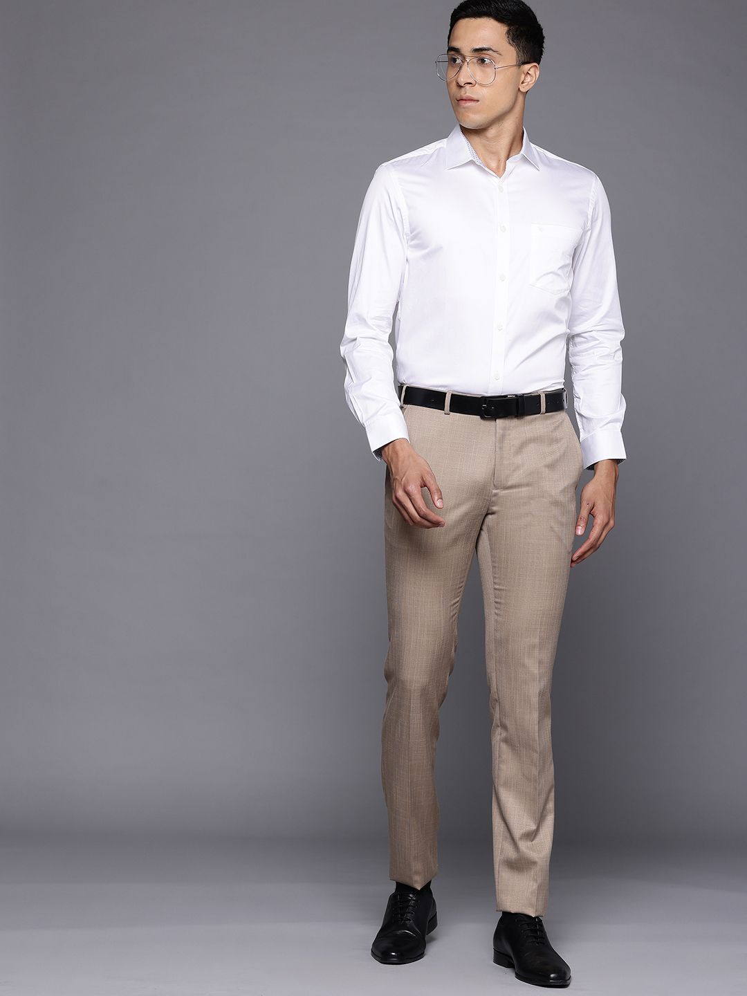 Raymond Men Slim Fit Textured Trousers