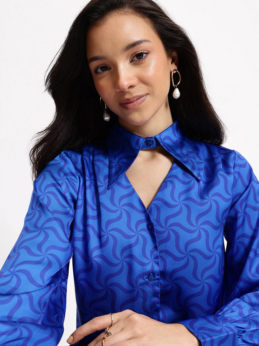 DressBerry Abstract Madness The 70s Edit Shirt Style Top