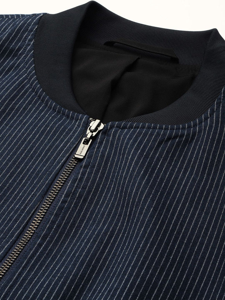 Park Avenue Neo Fit Striped Stand Collar Formal 2 Piece Suits