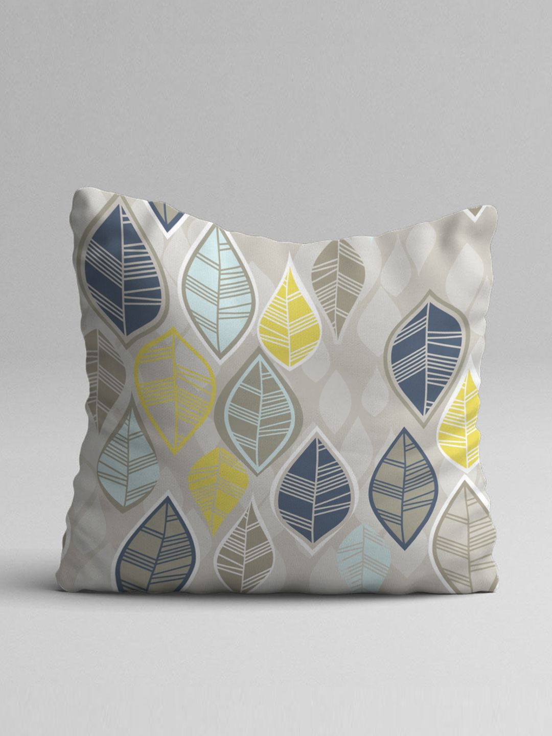 STITCHNEST Yellow & White Set of 5 Floral Square Cushion Covers