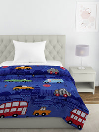 HOSTA HOMES Blue & Red Cartoon Characters Heavy Winter 210 GSM Single Bed Comforter