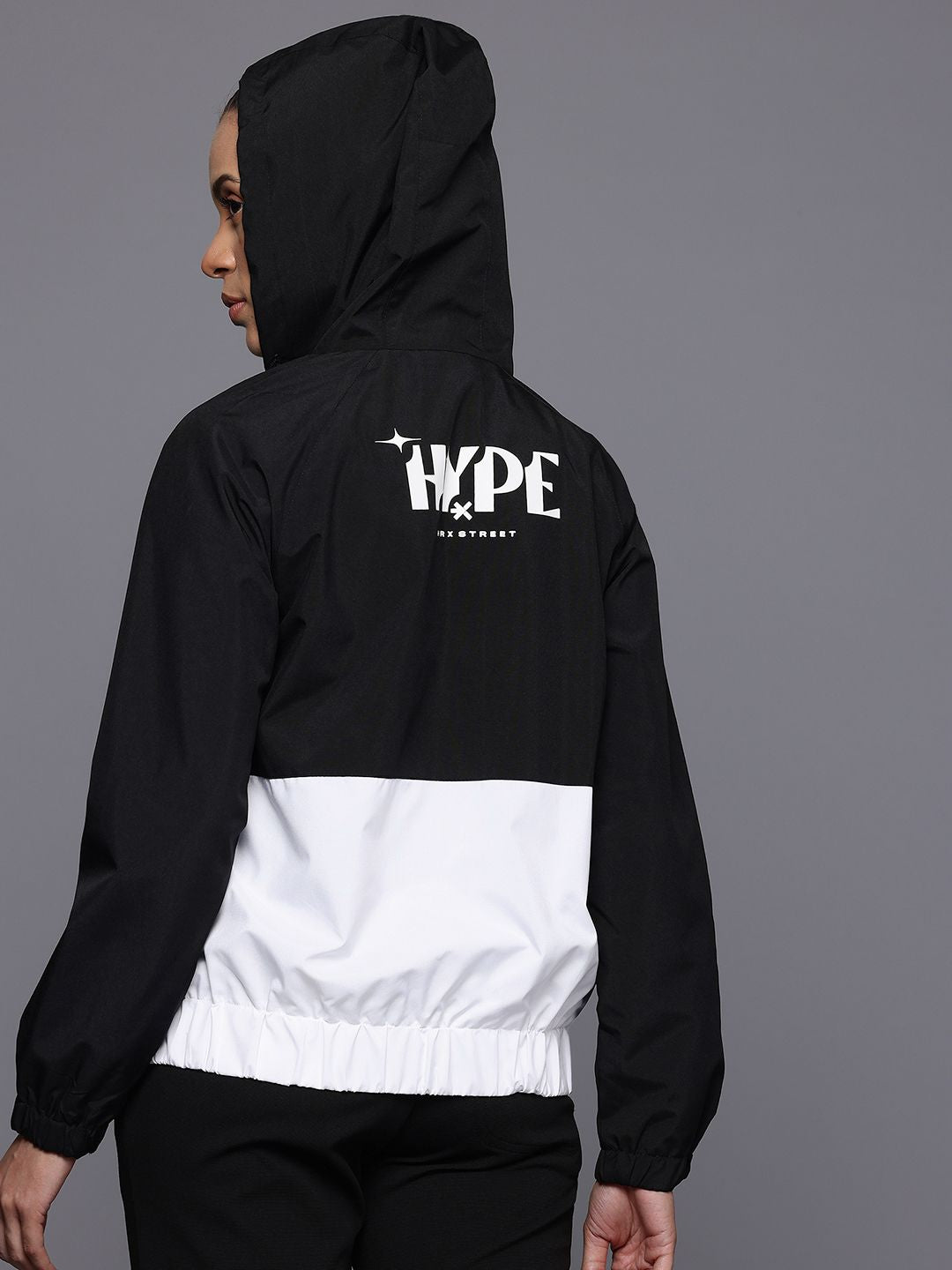 HRX by Hrithik Roshan Colourblocked Hooded Lifestyle Bomber Jacket
