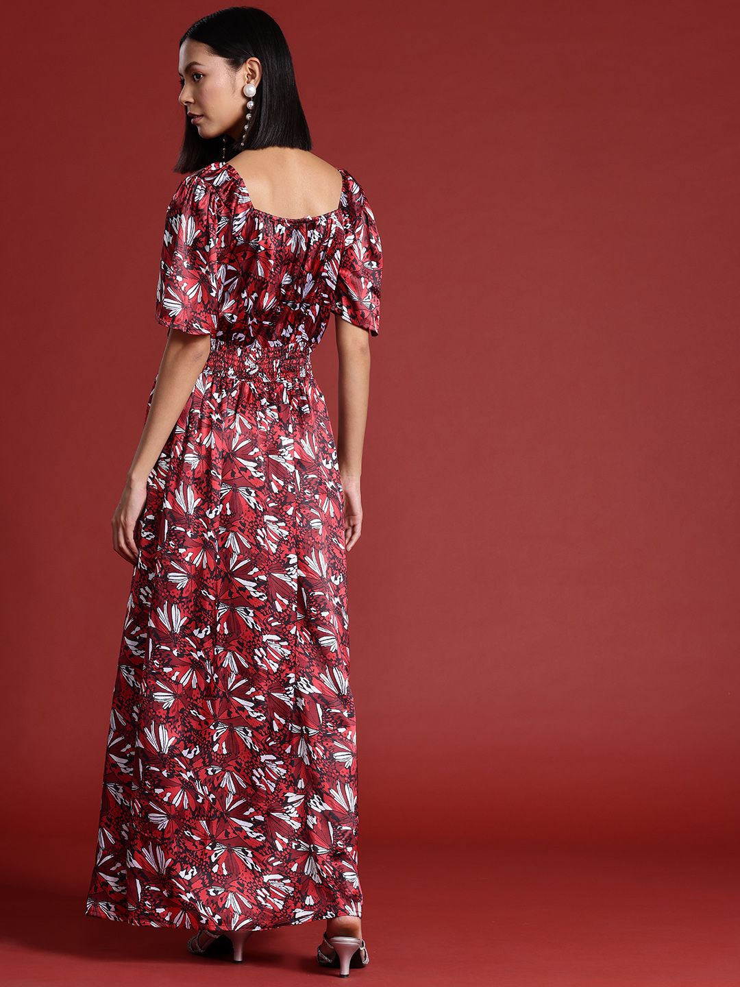 all about you Floral Print Satin Maxi Dress