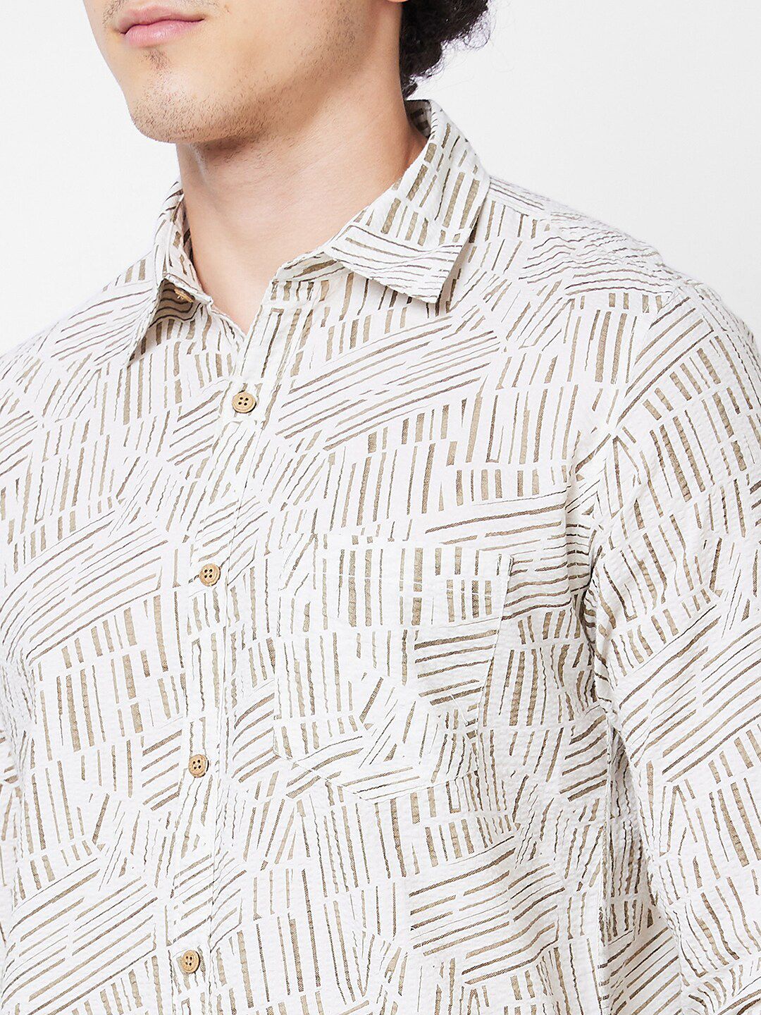 SPYKAR Abstract Opaque Printed Cotton Casual Shirt