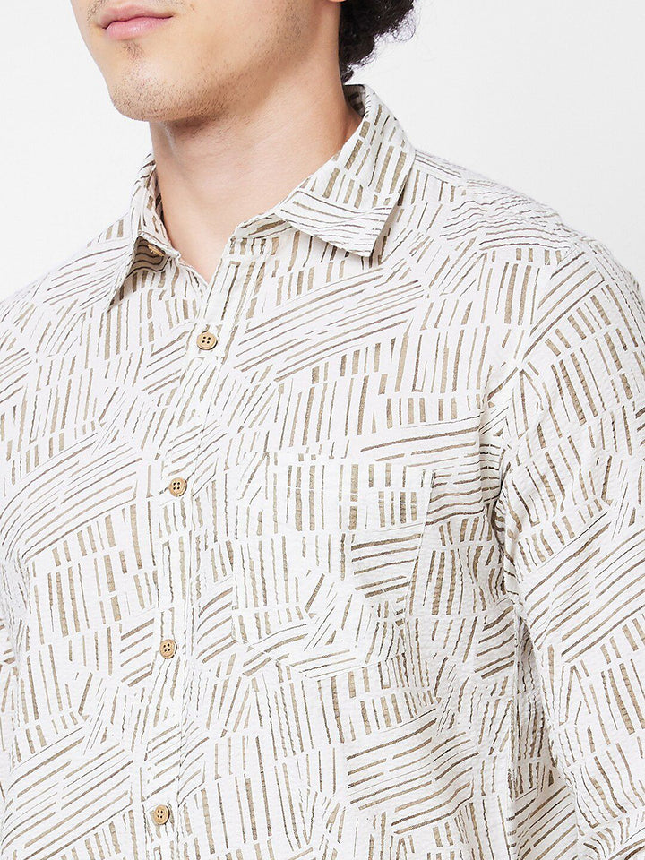 SPYKAR Abstract Opaque Printed Cotton Casual Shirt